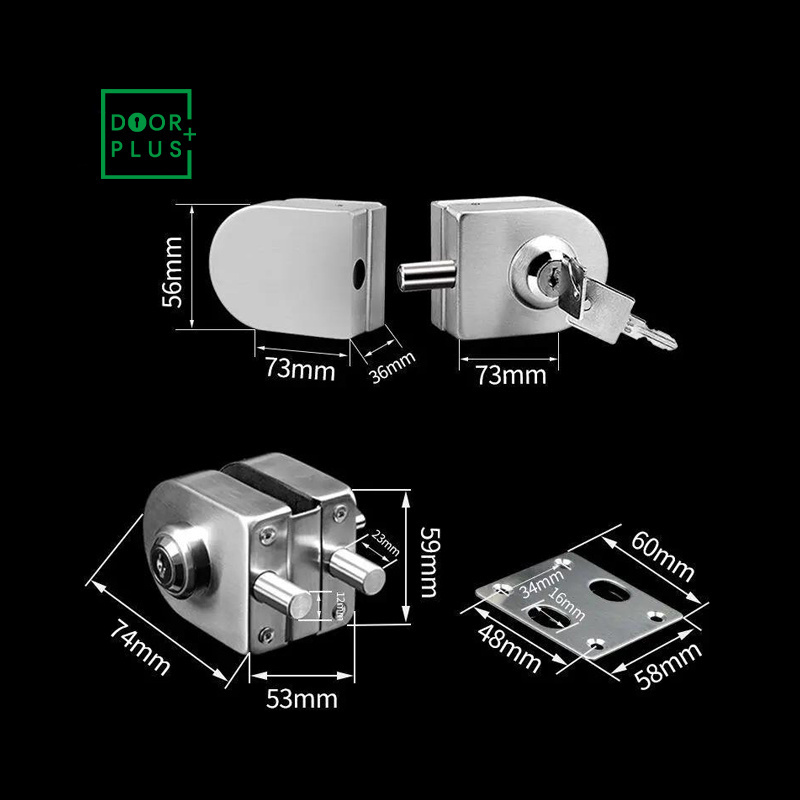 Doorplus Stainless Steel 304 Security Bolt Ground Lock Door Mortise Locks For Glass Gate