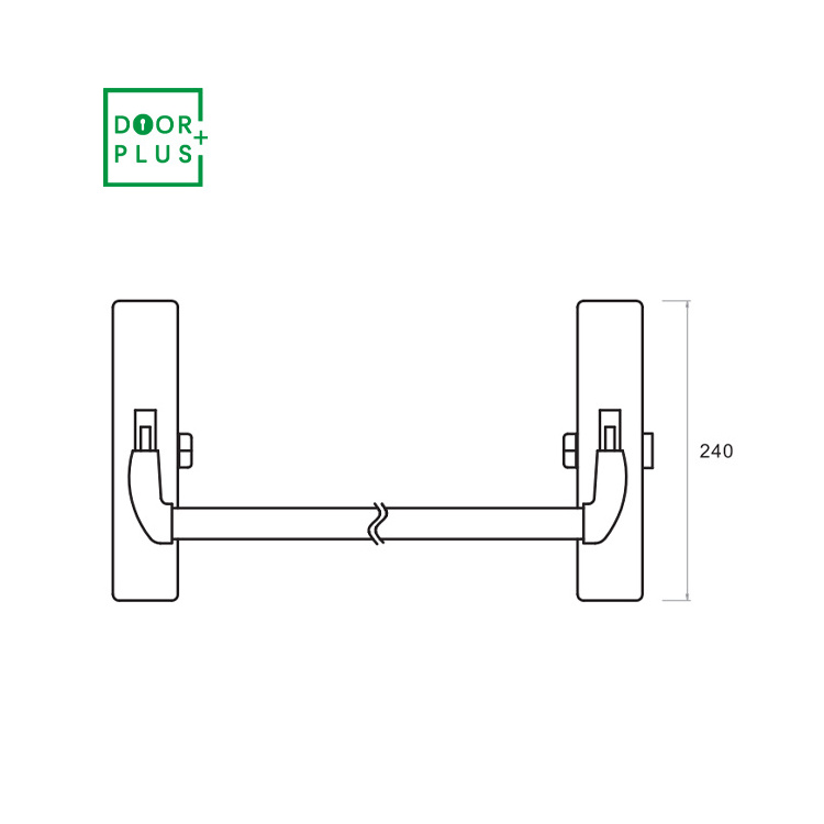 Doorplus Touch Bar Panic Hardware Iron Tube Panic Exit Device For Emergency Door Push Up Panic Bar Door Lock