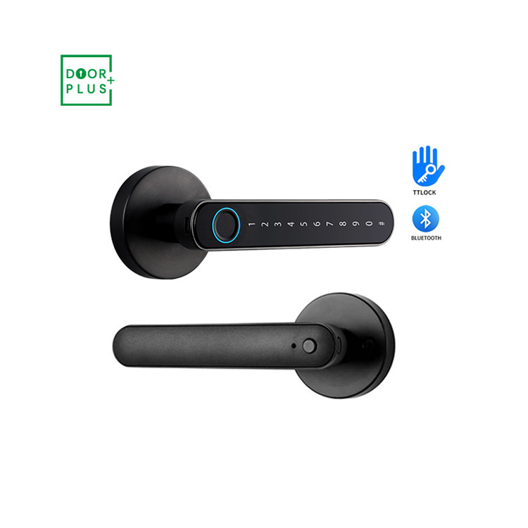 Doorplus Electronic Biometric Intelligent Home Zinc Alloy Fingerprint Lock Password Handle Lever Smart Door Lock