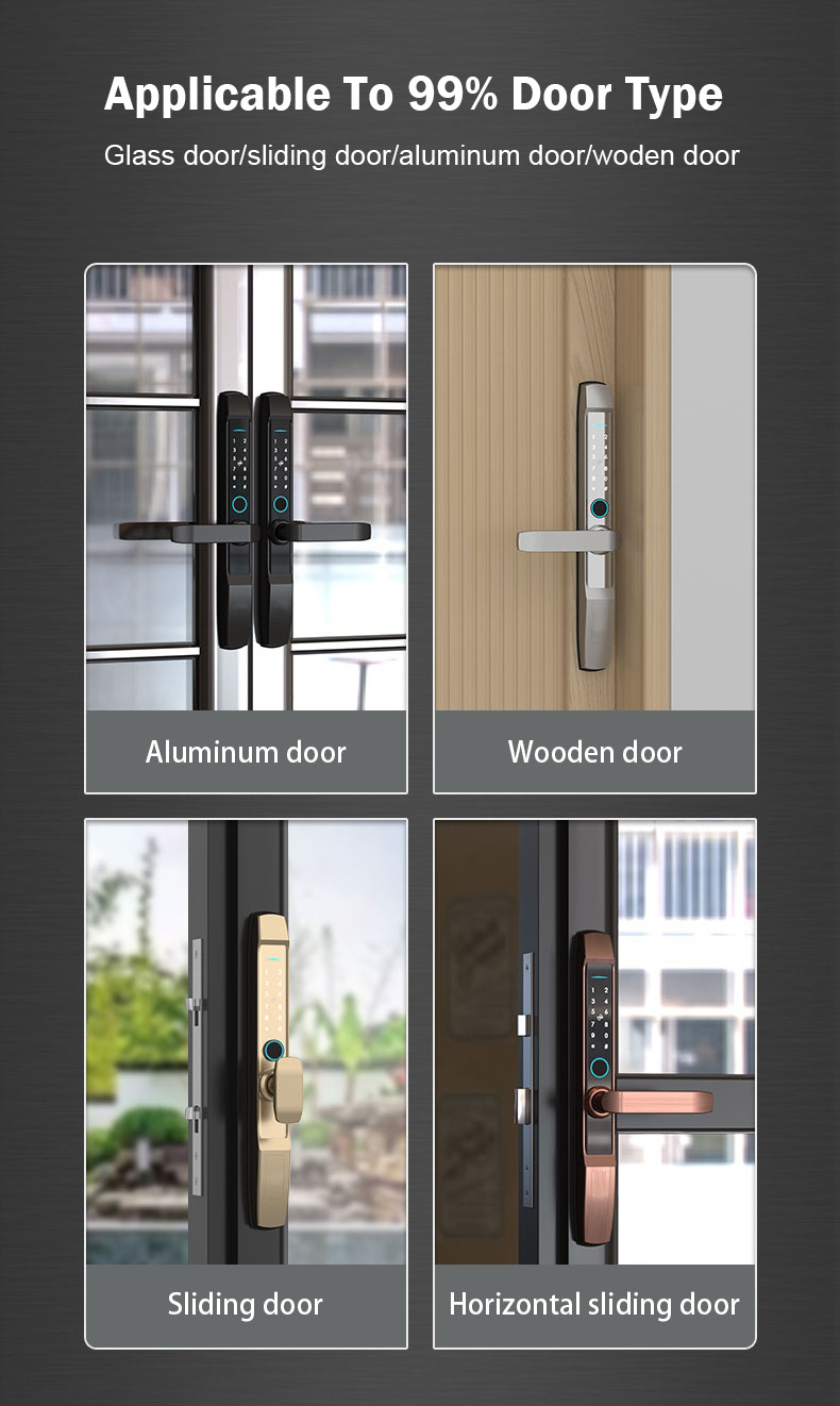 Doorplus Smart Intelligent Fingerprint Lock Slim Smart Deadbolt Lock Wifi Sliding Door Smart Lock