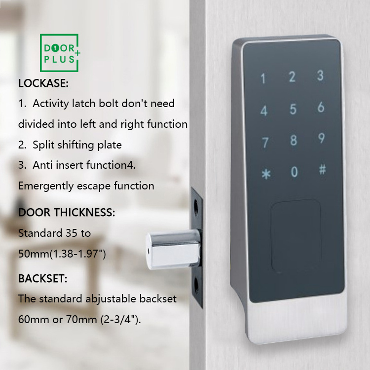 Doorplus Hot Sale Password Keyless Electronic Entry Interior Smart Locks Gate Digital Deadbolt Door Lock For Wooden Door