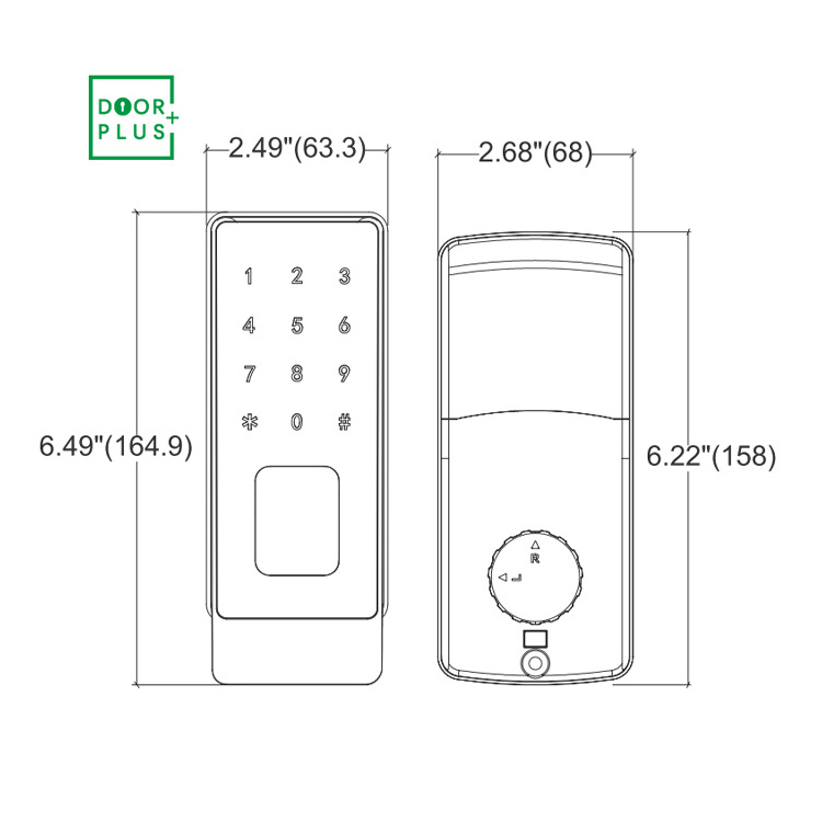 Doorplus Hot Sale Password Keyless Electronic Entry Interior Smart Locks Gate Digital Deadbolt Door Lock For Wooden Door