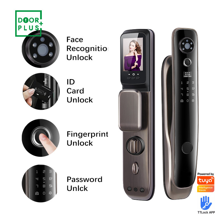 Doorplus Smart Digital Fingerprint Lock Zigbee Automatic Biometric Lock Ic Card Wifi App Combination Home Security Door Lock