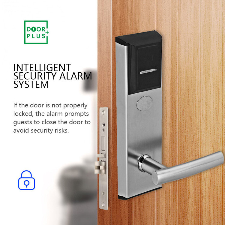 Doorplus Commercial Stainless Steel Smart Card Hotel Door Lock System Keyless Smart Handle Door Lock