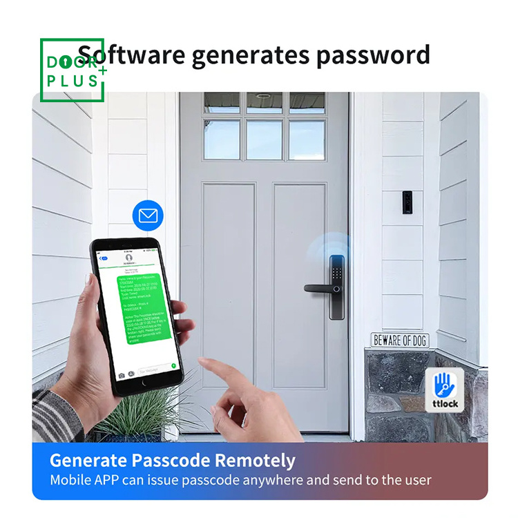Doorplus Water proof Smart Lock Tuya Wifi Password Fingerprint Ttlock Digital Handle Smart Door Lock