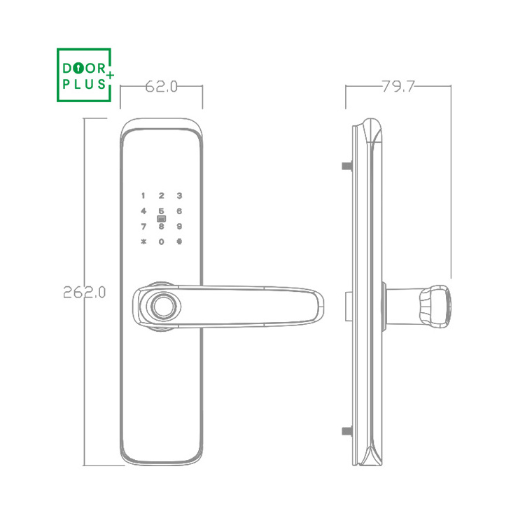 Doorplus Water proof Smart Lock Tuya Wifi Password Fingerprint Ttlock Digital Handle Smart Door Lock