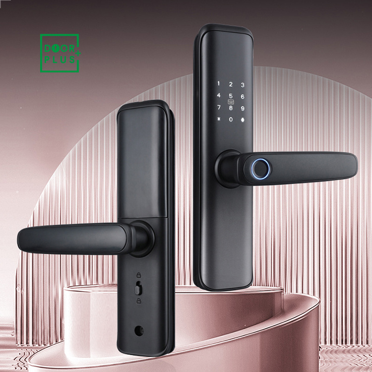 Doorplus Smart Lock With Fingerprint Smart Lock WIFI APP Smart Door Lock Aluminum Fingerprint Inside Digital Handle