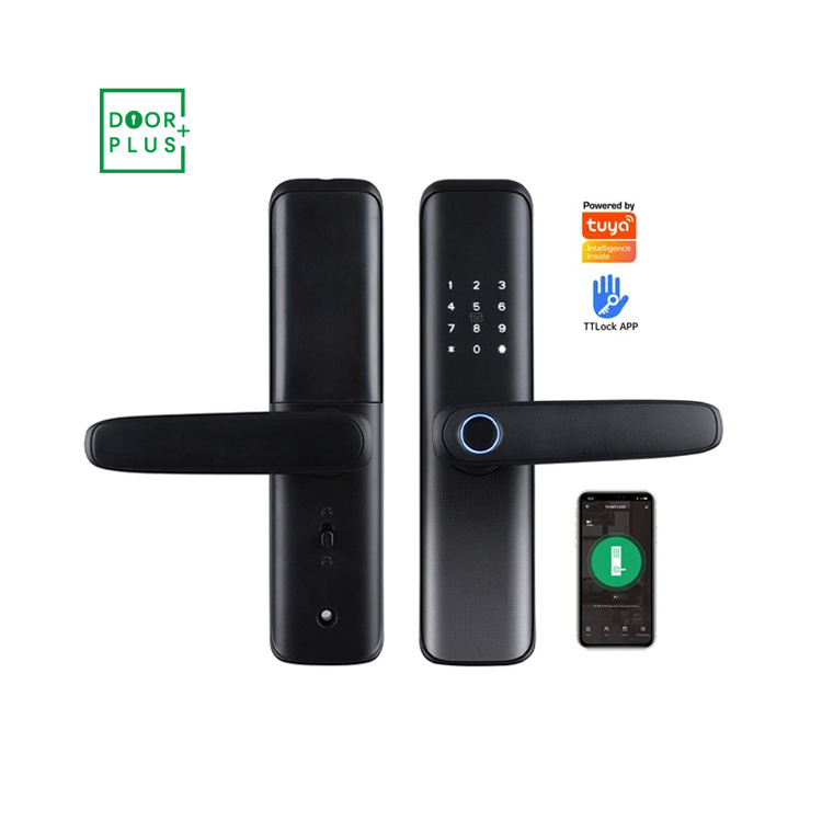 Doorplus Smart Lock With Fingerprint Smart Lock WIFI APP Smart Door Lock Aluminum Fingerprint Inside Digital Handle