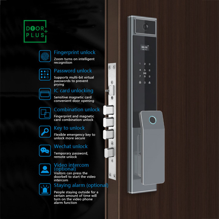 Doorplus App Remote Control 3D Face Recognition Wifi Smart Lock Front Door With Camera Digital Keyless Smart Lock