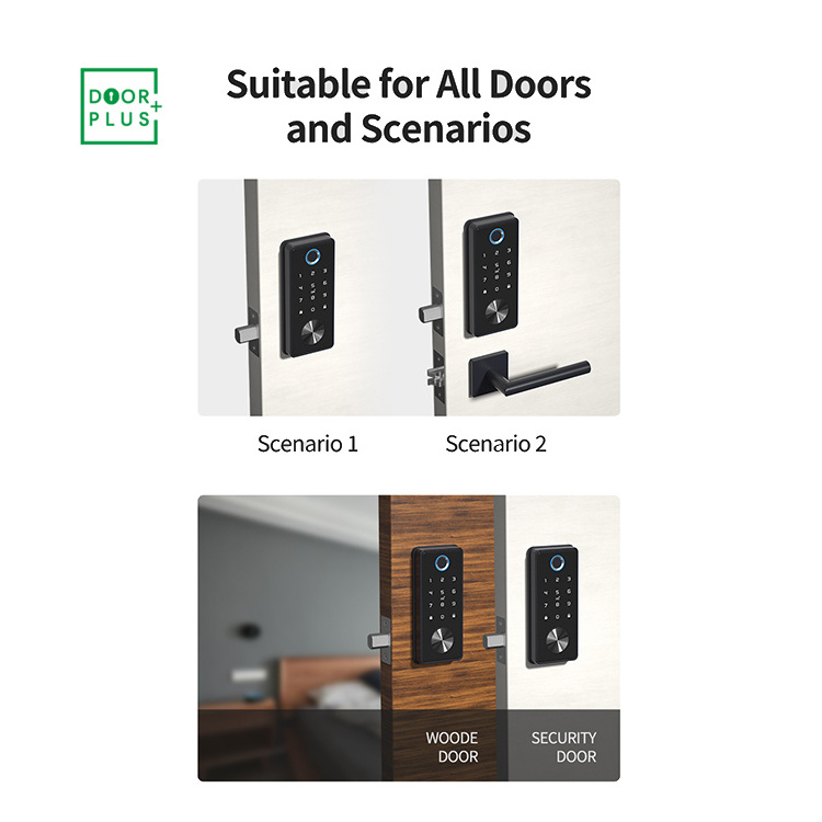 Doorplus TTLOCK APP Digital Electric Deadbolt Smart Door Lock Outdoor Smart Locks Keypad Combination Deadbolt Smart Door Lock