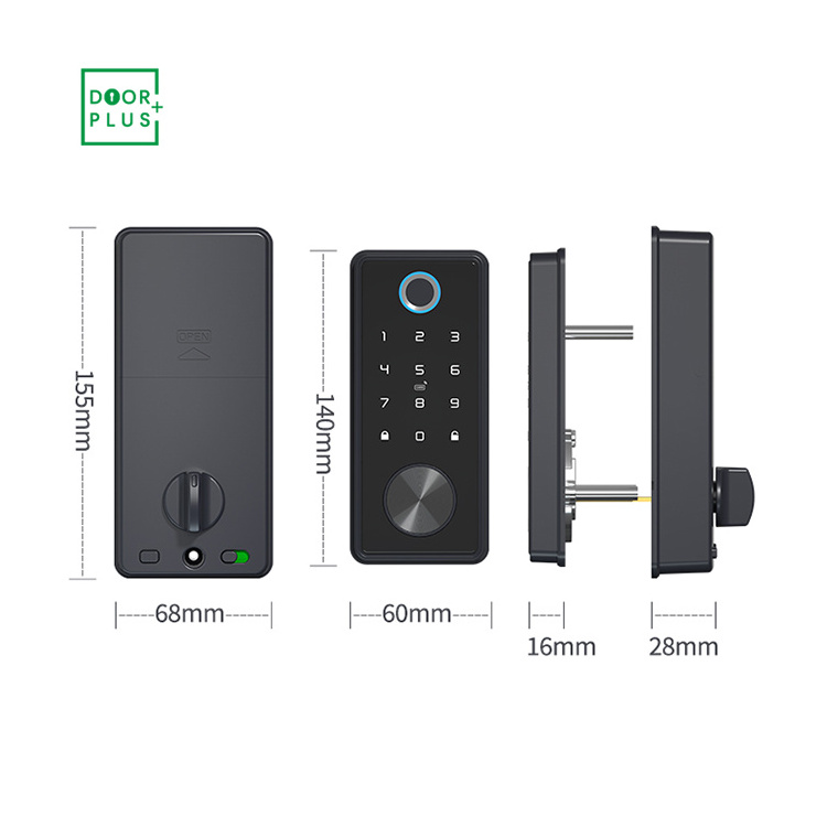 Doorplus TTLOCK APP Digital Electric Deadbolt Smart Door Lock Outdoor Smart Locks Keypad Combination Deadbolt Smart Door Lock