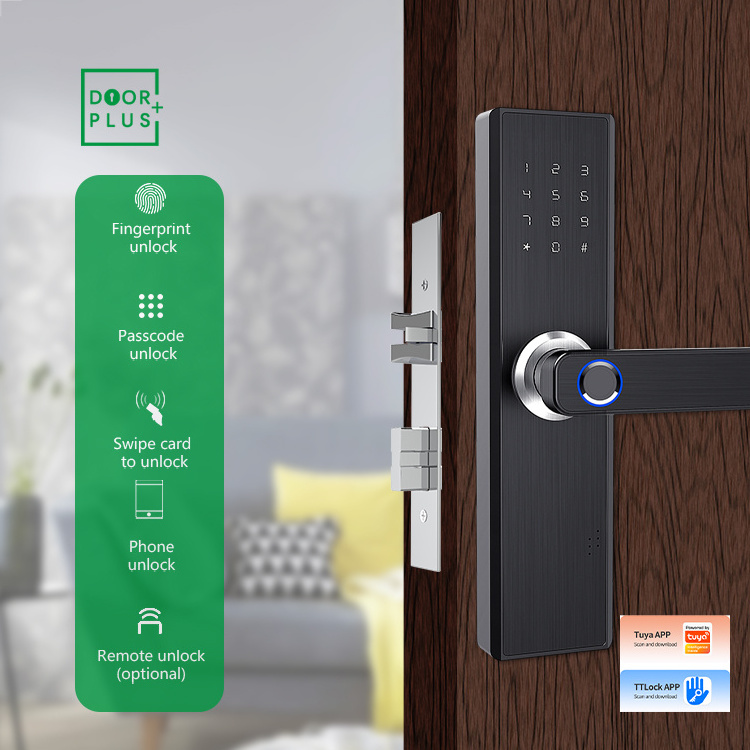 Doorplus Smart lock door wi-fi for front door wi-fi zigbee electric digital fingerprint smart door lock