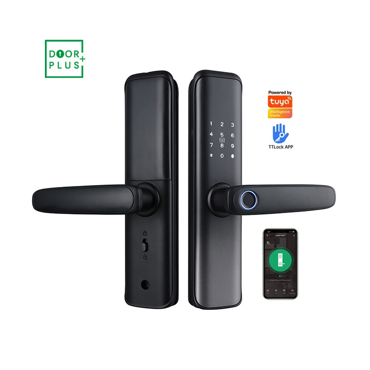 Doorplus High Security Fingerprint Door Lock Tuya Electric Digital Password Keyless WiFi Smart Door Lock with Door Bell