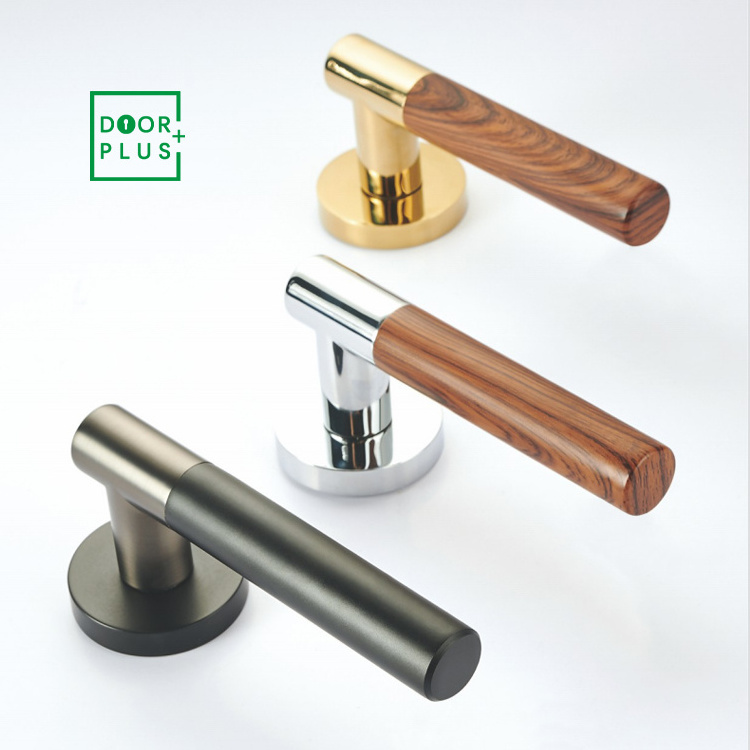 Doorplus Classic Wood Grain American Door Handle High Standard Interior Door Handles Furniture Lever Handle