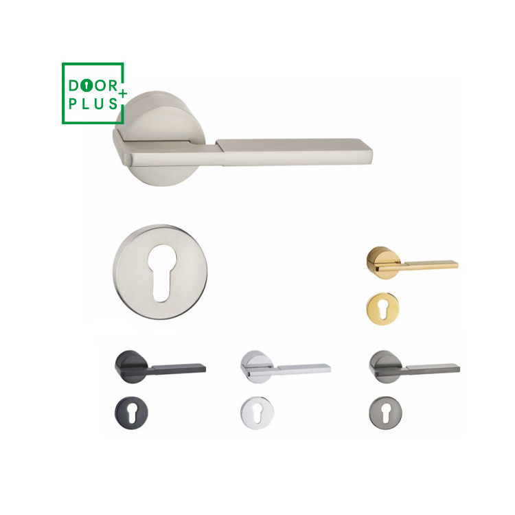 Doorplus Modern Simple Gold Lever Door Handles For Interior Furniture Doors Bedroom Door Handle Lock