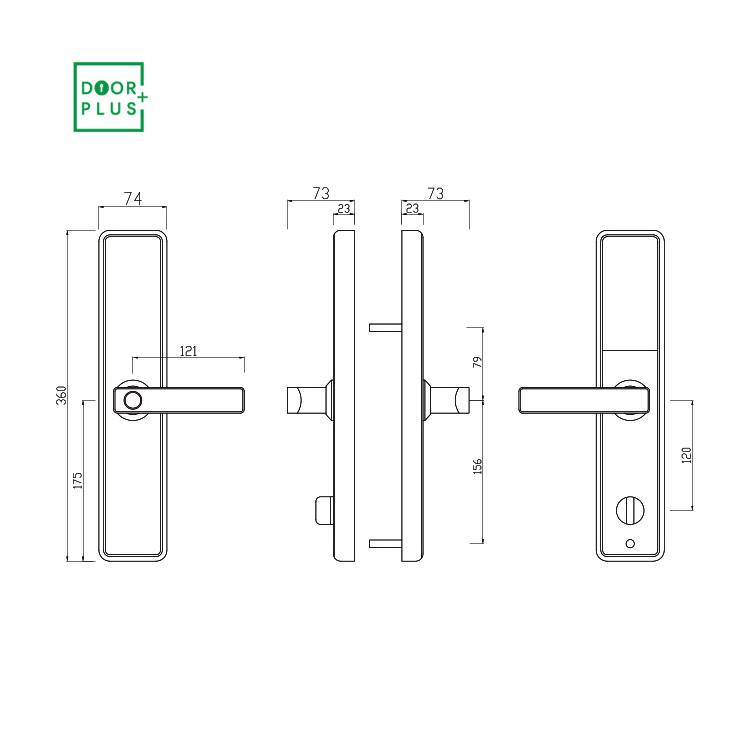 Doorplus Digital Fingerprint Ttlock Wifi APP Smart Handle Door Lock Tuya Zigbee Electric Door Lock Smart