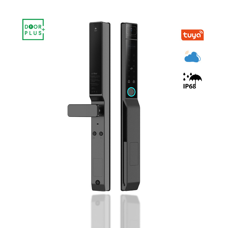 Doorplus IP68 Waterproof Outdoor Wi-fi Digital Lock With Camera Tuya App Fingerprint Smart Door Lock For Aluminum Door