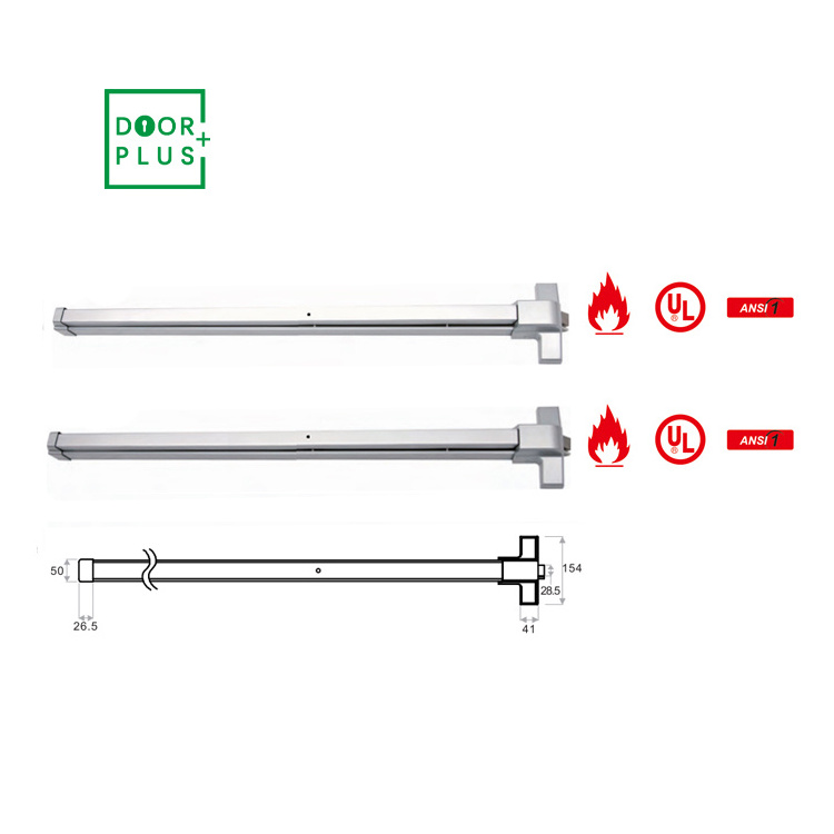 Doorplus Fire Rated Door With Panic Bar Door Push Bar Panic Exit Device Panic Exit Bar Device