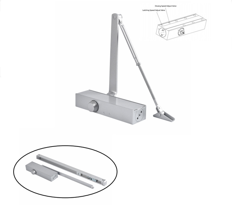 Doorpuls 180 Degree Heavy Duty Aluminum Sliding Door Closer Closing Hinge Automatic Door Closer