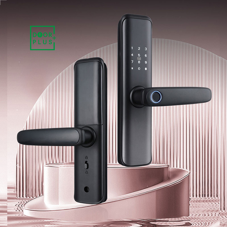 Doorplus High Security Electric Digital Rfid Card Mechanical Key Fingerprint Nfc Smart Fingerprint Locks With Tuya App