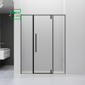 Doorplus Modern Hotel New Design Bathroom Stainless Steel Shower Room Accessories Black Sliding Door Shower Room Set