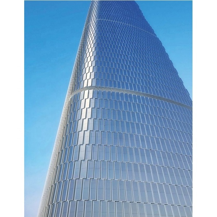 Skyscrape waterproof aluminium frame structural double tempered glazing unitized glass curtain wall system