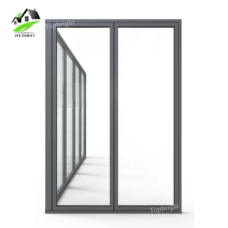 Vertical accordion exterior bifold door patio aluminum alloy bi folding sliding glass door