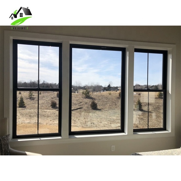 American sliding glass black and white vinyl grid double hung pvc windows and doors