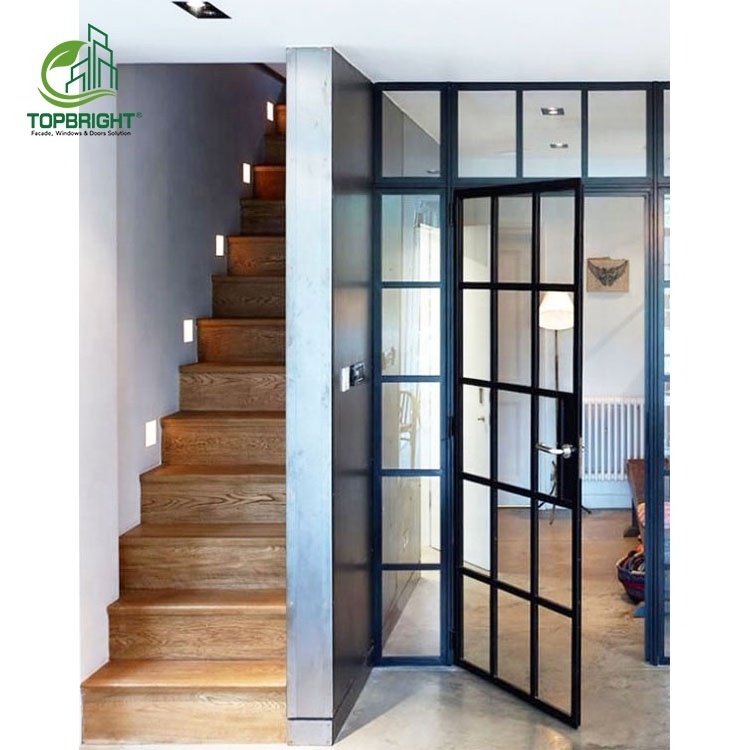 Interior french swing kitchen door extremely narrow black steel galvanized casement door