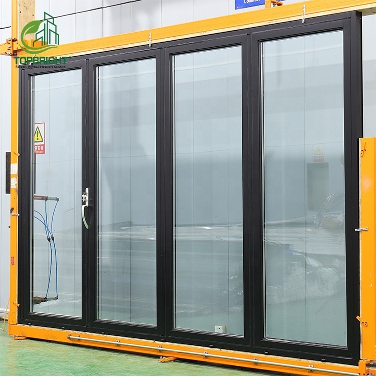 Topbright folding aluminum doors exterior modern door energy saving glass bifold doors for houses