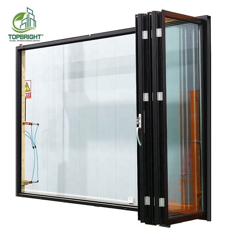 Topbright folding aluminum doors exterior modern door energy saving glass bifold doors for houses