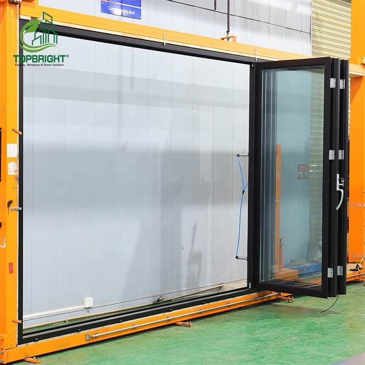 Topbright folding aluminum doors exterior modern door energy saving glass bifold doors for houses