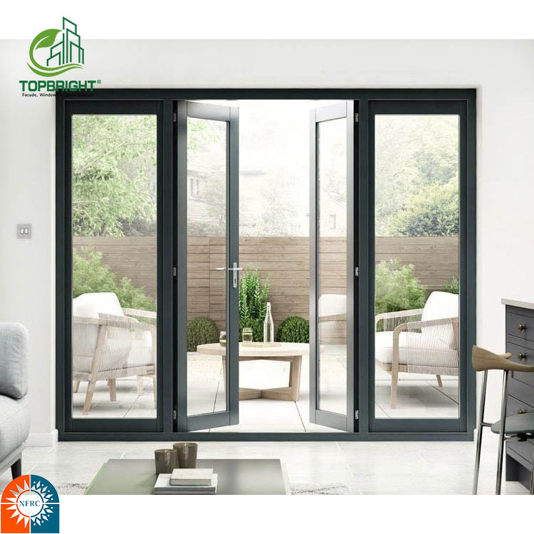 Hurricane Impact Thermal break Front Double doors Tempered glass Lower Track aluminum 48 inches exterior french casement doors