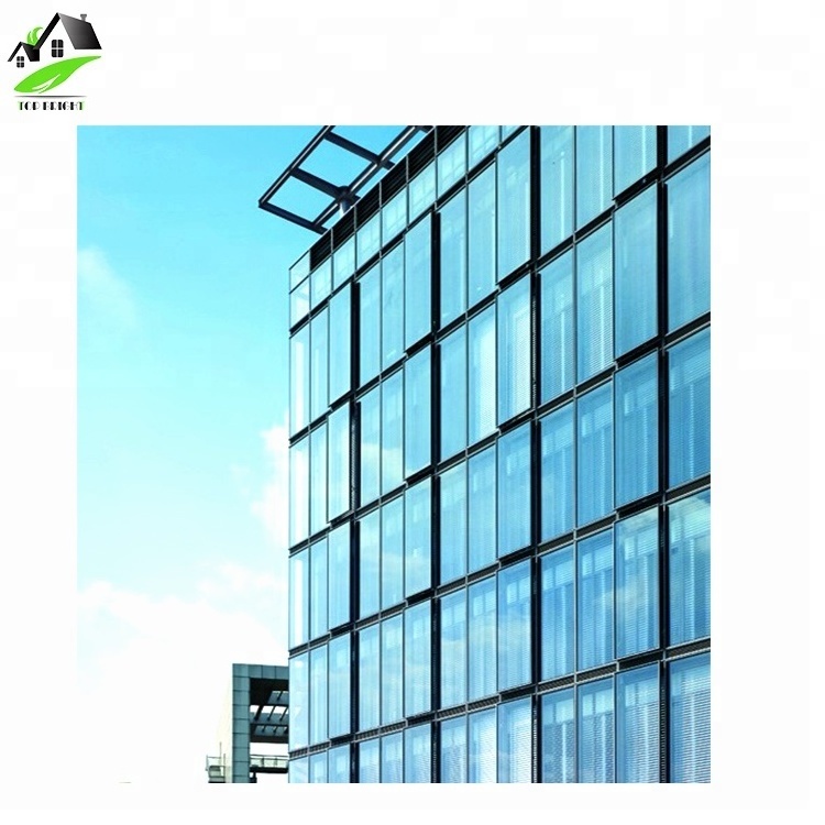 Skyscrape waterproof aluminium frame structural double tempered glazing unitized glass curtain wall system