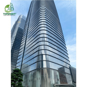 Skyscraper building glass window walls panels laminate facade curtain wall guangdong