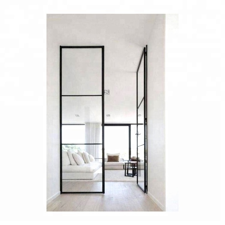 swing door exterior double swing narrow thin aluminium frame french casement doors push and pull steel grid entrance entry door