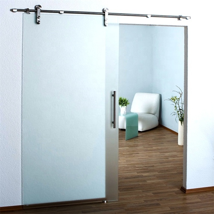 Factory price sliding glass frame accordion barn shower doors with aluminum door hardware