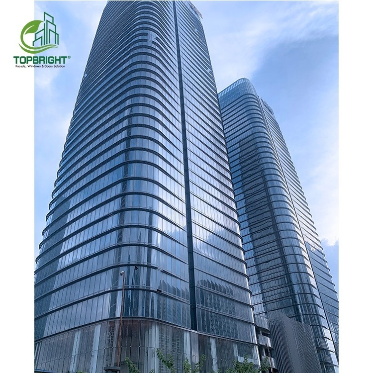 Skyscraper building glass window walls panels laminate facade curtain wall guangdong