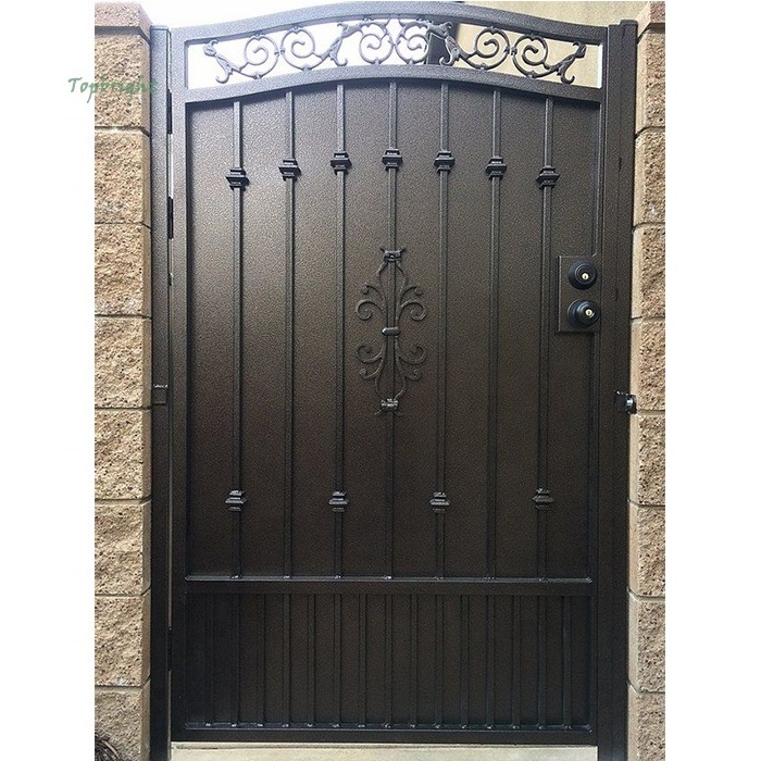 Courtyard decorative metal outdoor main entrance retractable safety swing driveway gate