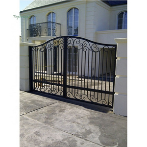 Courtyard decorative metal outdoor main entrance retractable safety swing driveway gate