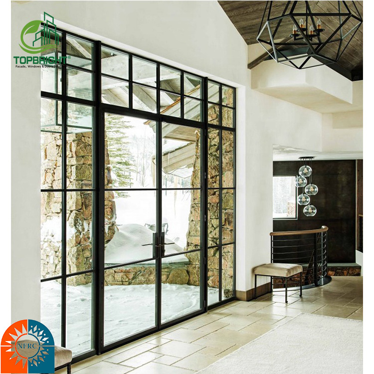 European standard interior steel framed glass doors crittall style french doors