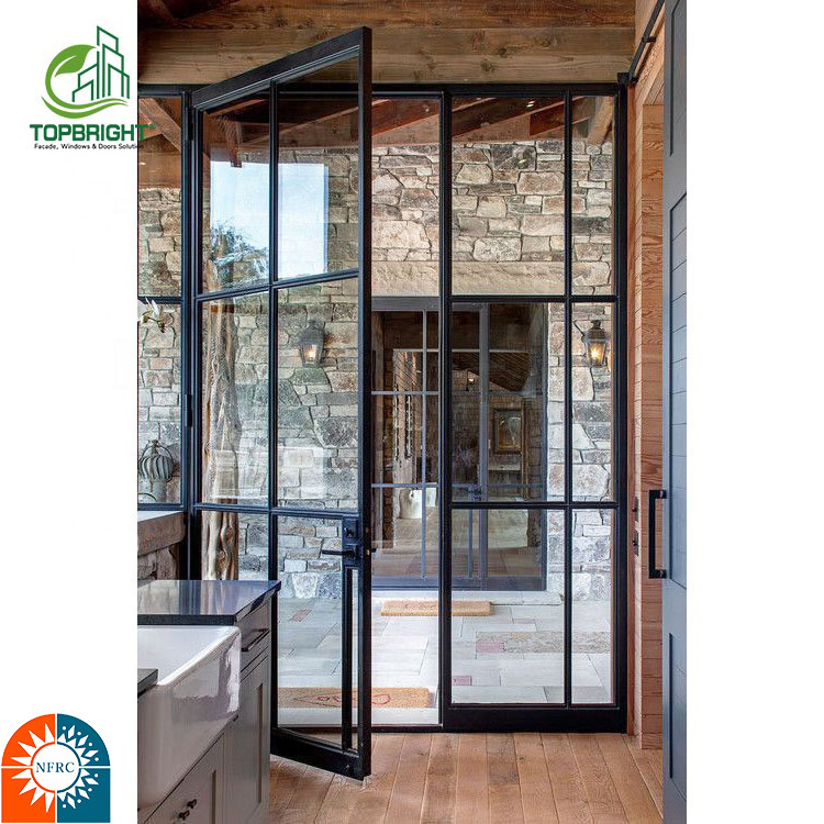 European standard interior steel framed glass doors crittall style french doors