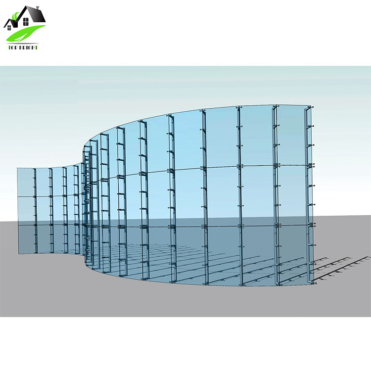 China supplier manufacture aluminum steel frame glazing structural tempered glass curtain wall