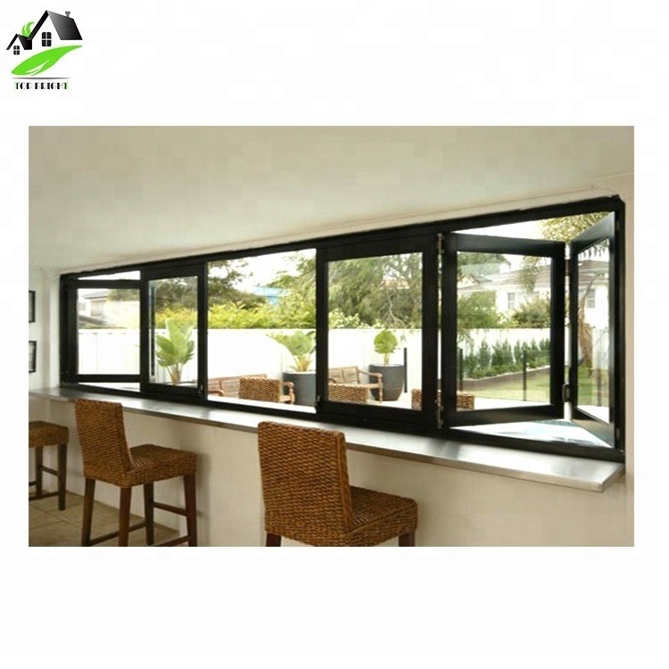 Topbright bi fold screen philippines insulated double glazing aluminium residential folding windows