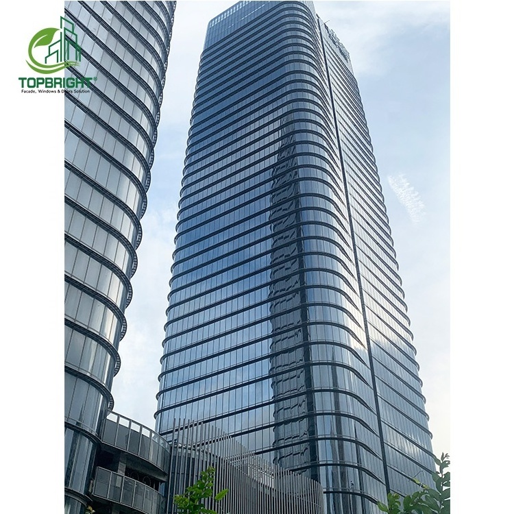 Skyscraper building glass window walls panels laminate facade curtain wall guangdong