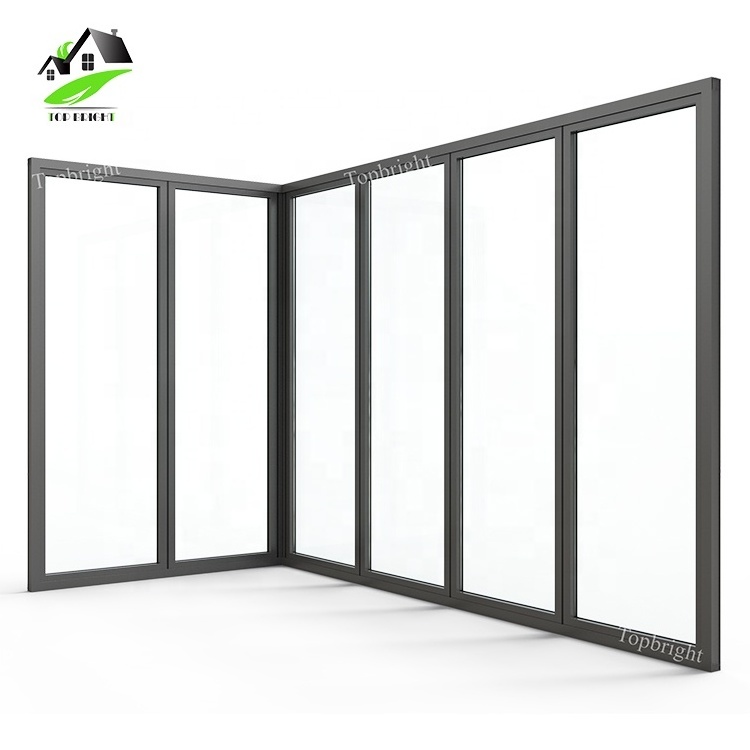 Vertical accordion exterior bifold door patio aluminum alloy bi folding sliding glass door