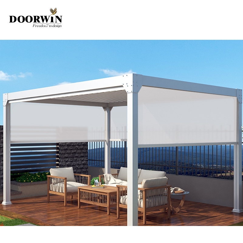 Automatic shutter roof retractable, sliding outdoor waterproof aluminum pergola