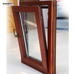 Small Bathroom Window Side Hinged Security Bars Aluminium Double Glass Casement Window Wood Tilt & Turn Window