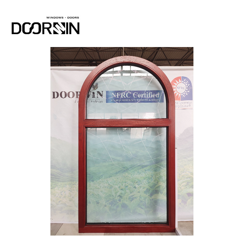 Modern Custom Arch Top Large Metal Aluminum Wooden Swing Large Window Arch Shaped Windows