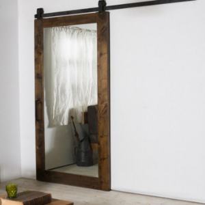 Modern design Prettywood Modern Interior Solid Wooden Sliding Barn Door With Steel Hardware Set